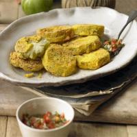 Fried green tomatoes with ripe tomato salsa image