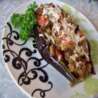 Stuffed Eggplant With Cheese and Tomatoes image