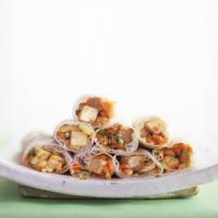 Crispy Spring Rolls with Spicy Tofu, Vegetables, and Toasted Nuts image
