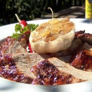 Pork Tenderloin with Honey Roasted Garlic BBQ Sauce_image