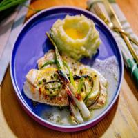 Sunny's Easy Baked Lemon Sole and Spring Onions image
