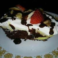 Isis's sundae poke cake w/ hot fudge sauce image
