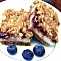 Blueberry Pecan Crunch Cheesecake Bars image