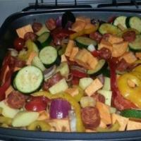 Simple chorizo and veg tray bake_image