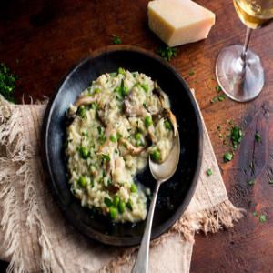 Mushroom Risotto With Peas Recipe_image