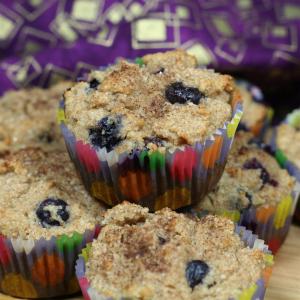 Eggless Blueberry Muffins with Applesauce, Almond Milk, and Almond Flour image