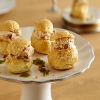 Goat Cheese and Sun Dried Tomato Profiteroles with Herb Oil_image