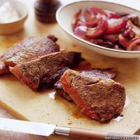 Steak with Caramelized Onions image