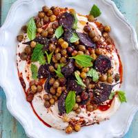 Roasted beetroot with za'atar, chickpeas & harissa yogurt image
