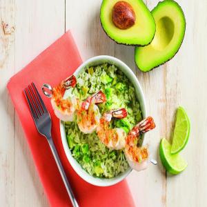 Avocado Lime Rice with Grilled Shrimp_image
