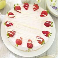 Strawberry & white chocolate mousse cake image