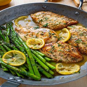 Lemon and Dill Butter Garlic Chicken and Asparagus_image