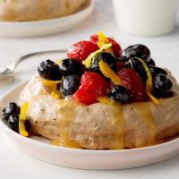 Cocoa Meringues with Berries image