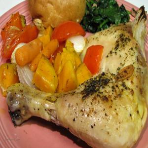 Roast Chicken Drumsticks and Vegetables image
