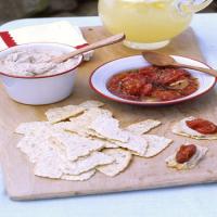 Smoked-Bluefish Pate with Roasted Tomatoes on Crackers image