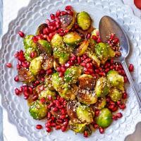 Burnt sprouts with pomegranate & sesame image