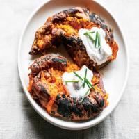 Slow Roasted Sweet Potatoes with Garlic Labneh Recipe - (4.3/5)_image