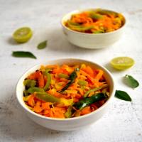Cabbage and Carrot Sambharo Recipe - Gujarati Vegetable Stir Fry_image