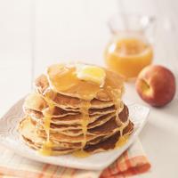 Peach Pancakes with Butter Sauce image
