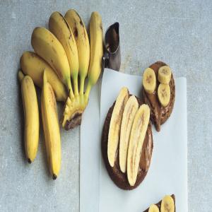 Almond Butter and Finger Bananas on Fruit Bread_image