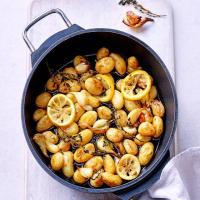Garlic & lemon thyme poached potatoes image