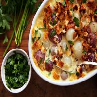 Creamed Red And White Pearl Onions With Bacon_image
