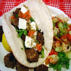 Grilled Mediterranean Kebabs on Pita_image