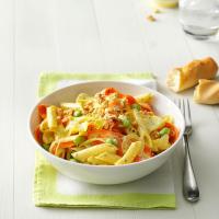 Creamy Pesto Penne with Vegetable Ribbons image