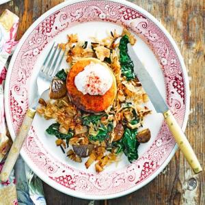 Squash steaks with chestnut & cavolo nero pilaf_image