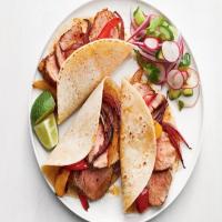 Pork Tacos with Onions and Peppers image