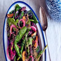 Warm Spinach Salad with Shiitake Mushrooms and Red Onion image