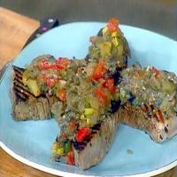Rosemary Grilled Tuna Steaks with Eggplant and Zucchini_image