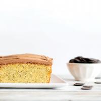 High-Altitude Poppy Seed Pound Cake With Whipped Chocolate Frosting image