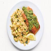 Salmon with Chermoula Sauce and Couscous image