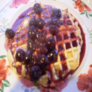 Pecan Whole-Wheat Waffles With Cherry Sauce_image