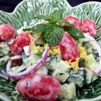 Creamy Mediterranean Cucumber Salad image