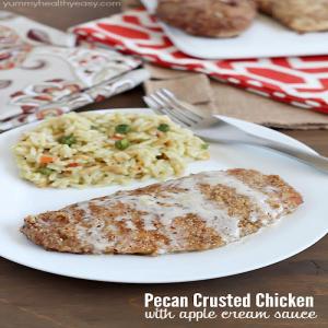 Pecan Crusted Chicken with Apple Cream Sauce_image