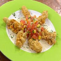 Fried Oysters with Horseradish Cream and Tomato Corn Salsa_image