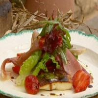 Strawberry Salad with Speck and Halloumi image