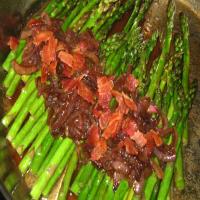 Pan Roasted Asparagus With Red Onion and Bacon image