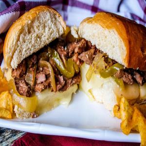 Our Family Crock Pot Philly Cheesesteak Sandwiches image