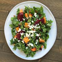 Chopped Winter Salad with Butternut Squash, Kale and Lemon Honey Dressing_image