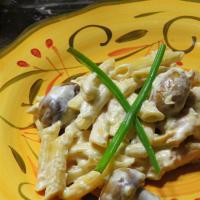 Pasta with Chicken and Mushroom Alfredo Sauce image
