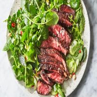 Steak with Watercress Salad and Chile-Lime Dressing_image