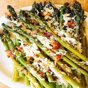 Oven-Roasted Asparagus with Asiago, Bacon, and Garlic - Julia's Album_image