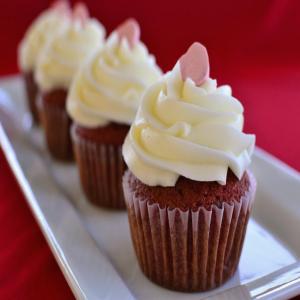 Red Velvet Cupcakes With Cream Cheese Frosting image