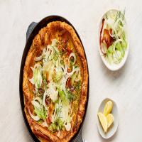 Savory Dutch Baby with Fennel, Celery, Bacon, Lemon, and Honey_image