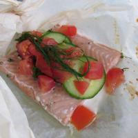Salmon With Tomatoes and Cucumbers image