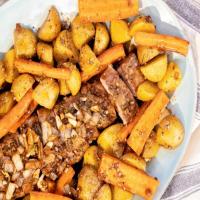 Sheet Pan Roasted Garlic-Balsamic Pork Tenderloin with Potatoes and Carrots image