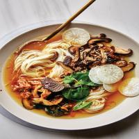 Brothy Noodle Bowl with Mushrooms and Chiles image